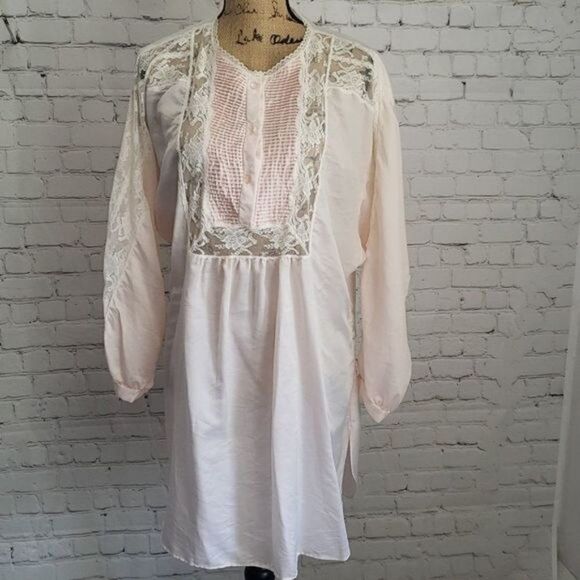 Vintage Pink Lace Nightgown - Picture 7 of 12
